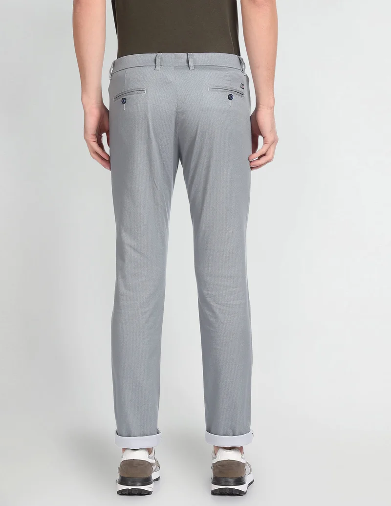 Arrow  Geometric Printed Low Rise Trousers for Men | Best Price UAE