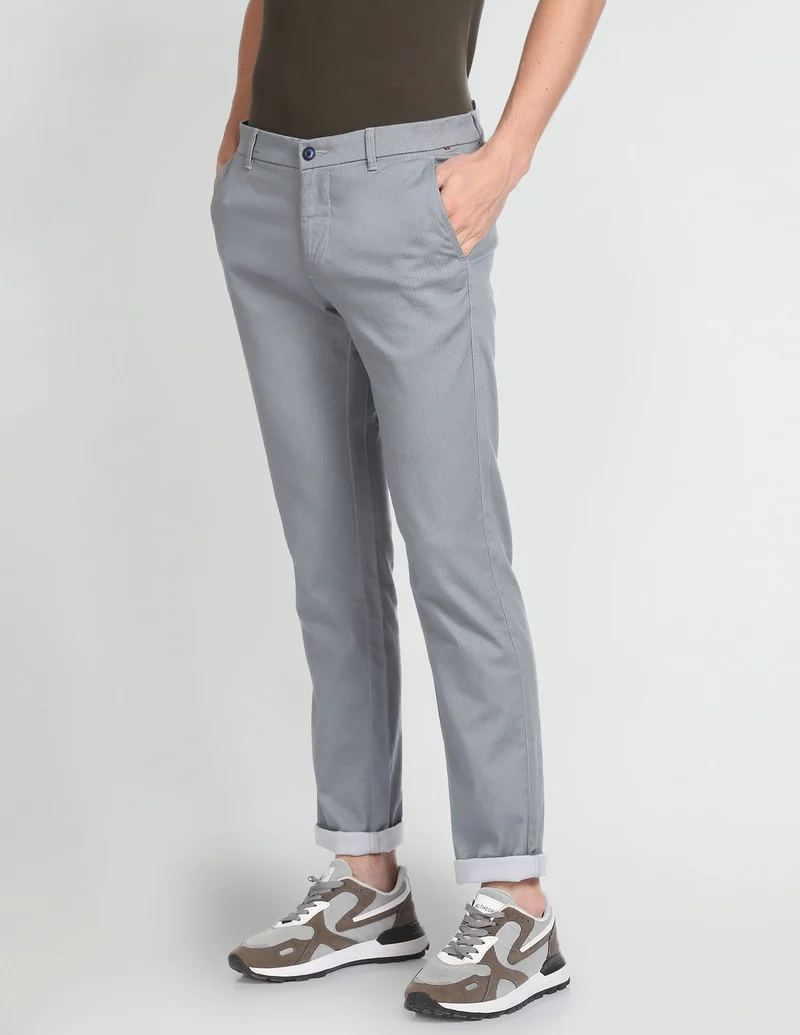 Arrow  Geometric Printed Low Rise Trousers for Men | Best Price UAE