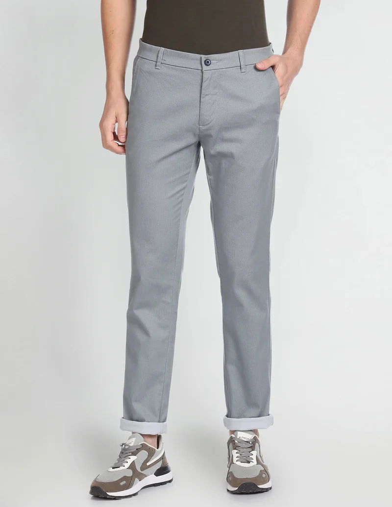 Arrow  Geometric Printed Low Rise Trousers for Men | Best Price UAE