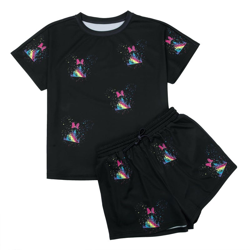 UNIQUEONE Magical Sets for Women Magic Kingdom Outfits Family Vacation Pajamas Castle Graphic 6 Piece Lounge Sets Black - Image 5