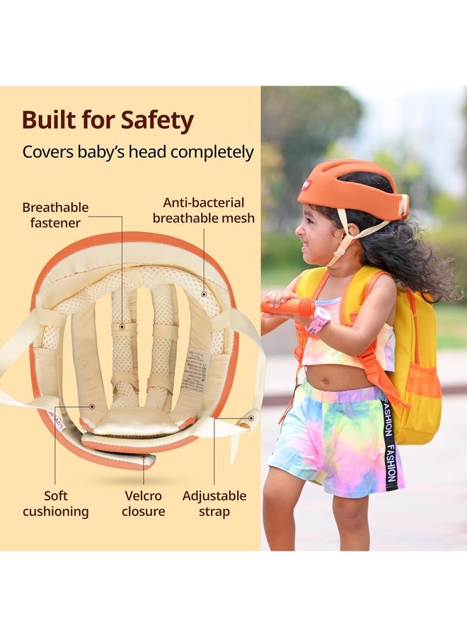 Luvlap Baby Safety Helmet - Essential Safety Gear for 6+ Months to 3 Years | Toddler Head Protector | Secure Fit & Comfort | Appealing Design | Lightweight | Proper Air Ventilation, Orange - Image 3
