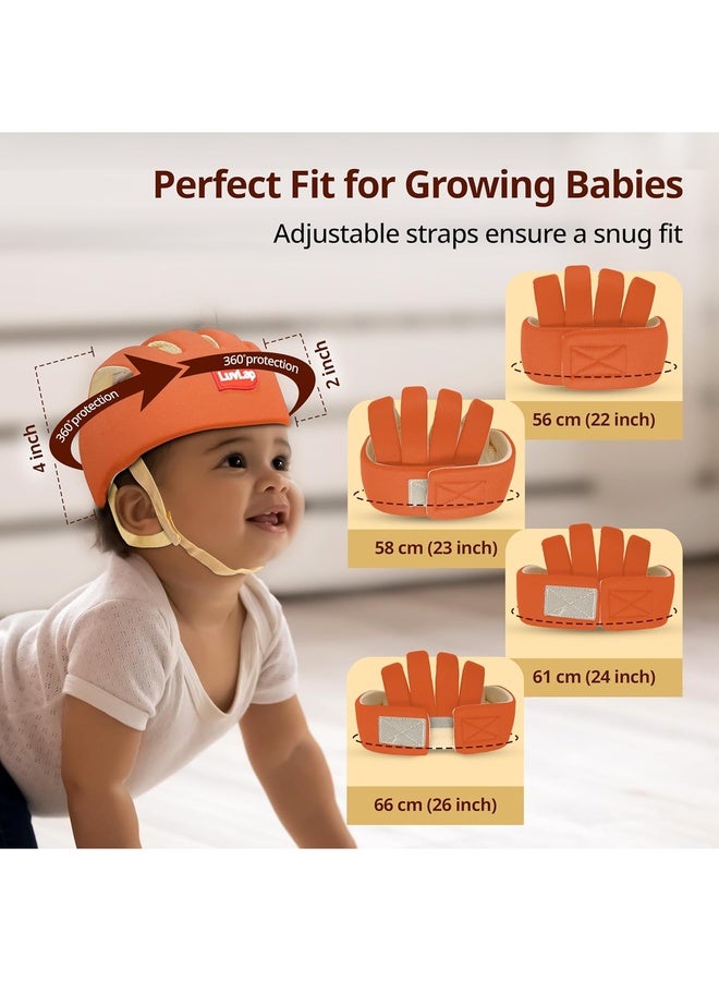 Luvlap Baby Safety Helmet - Essential Safety Gear for 6+ Months to 3 Years | Toddler Head Protector | Secure Fit & Comfort | Appealing Design | Lightweight | Proper Air Ventilation, Orange - Image 4