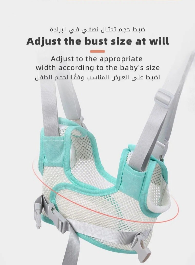 Adjustable Baby Walking Harness With 1 Infant Anti Lost Wrist Link and 2 Knee Pads, Breathable Toddler Harnesses Assistant Belt For Learning Walk Easy-to-Wear to Boys Girls
