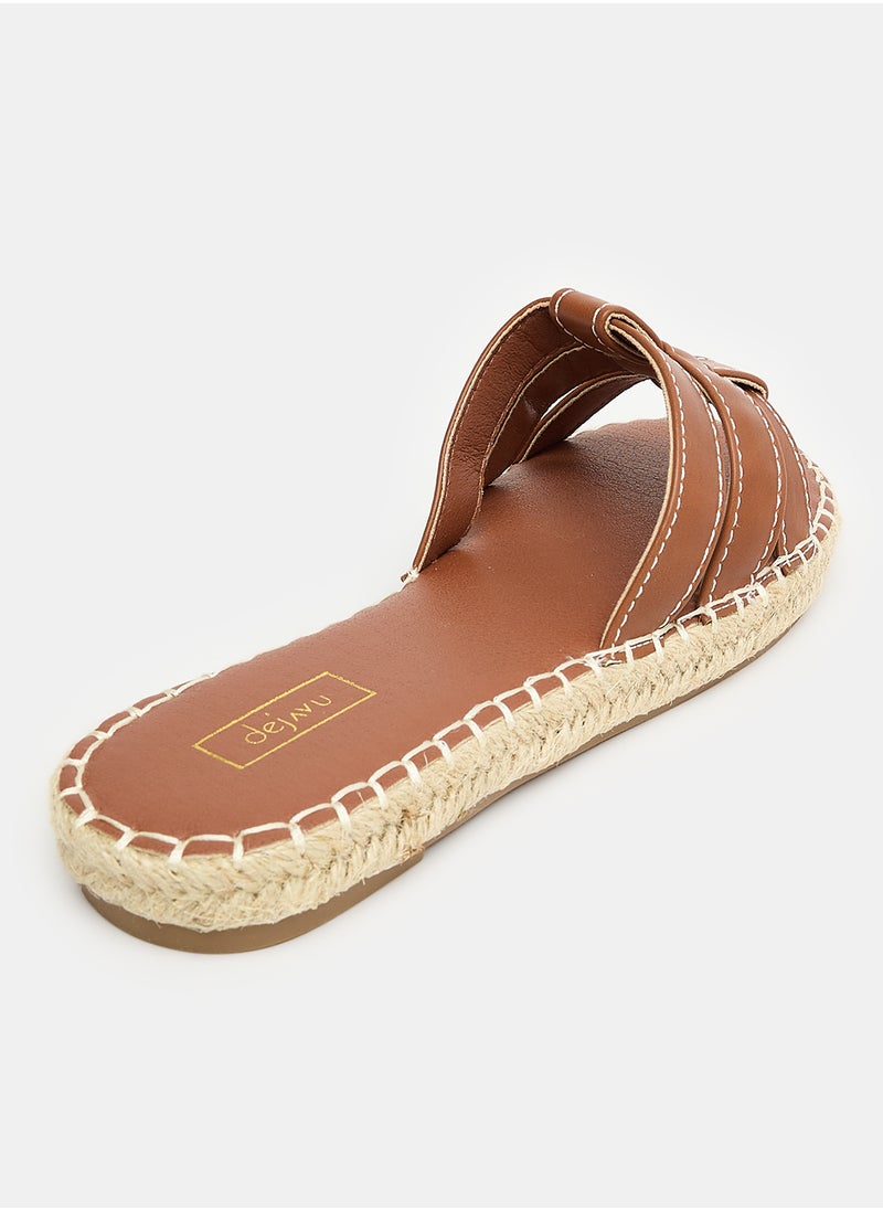 Stitched Details Slip-On Slippers