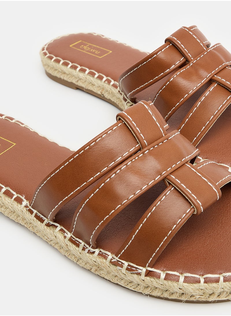 Stitched Details Slip-On Slippers
