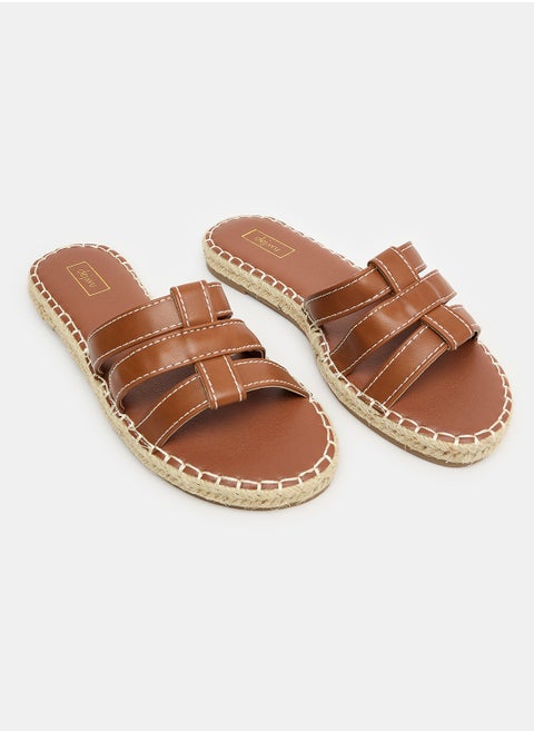 Stitched Details Slip-On Slippers