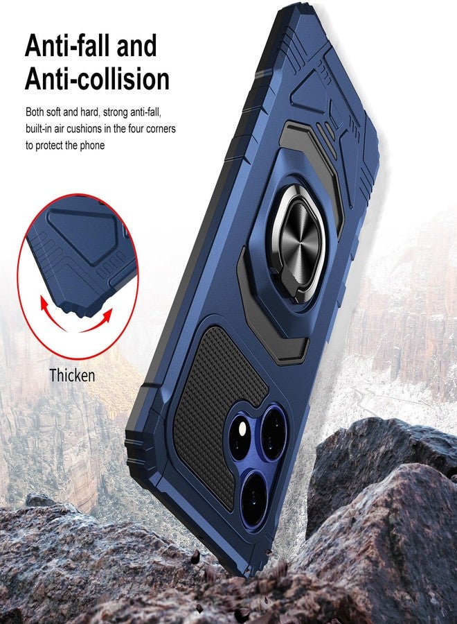 TJ's TJS Compatible for Boost Mobile Celero 5G + Plus 2024 (3rd Version) Case, with Tempered Glass Screen Protector, Metal Ring Kickstand Heavy Duty Celero3 5G + Phone Case (Blue) - Image 3