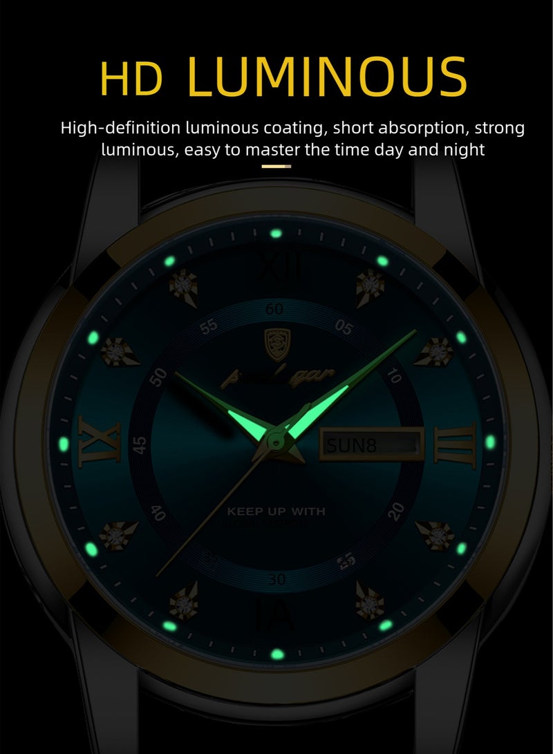 POEDAGAR Watches for Men ,Man Watch Waterproof Luminous Men's Watch Quartz-41mm - Image 4