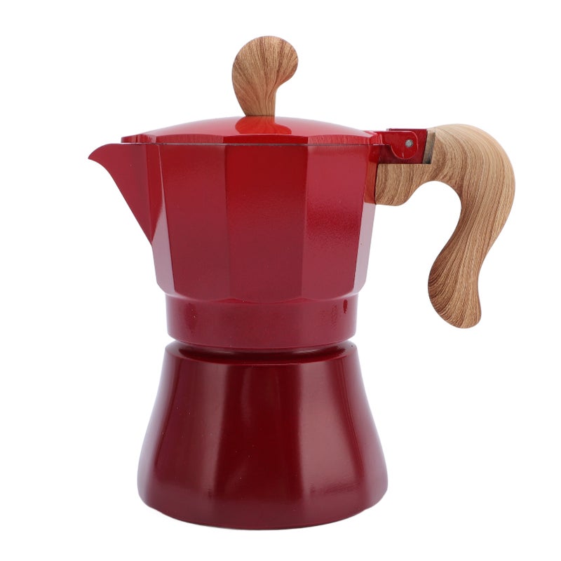 150ml Stovetop Coffee Maker Single Valve Aluminum Coffee Machine for Lovers Beginners Red - Image 1