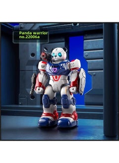 Explosion Remote Control Induction Intelligent Dialogue Interactive Question And Answer Robot Children's Educational Programming Popular Science Toys-Colour:Panda Warrior (english Version)-22006