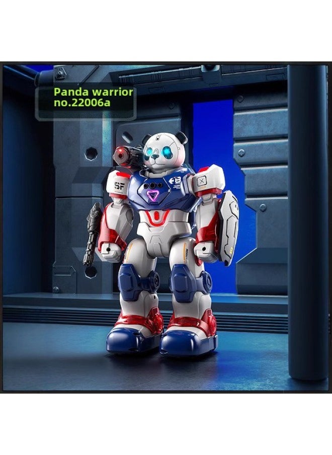 Generic - Explosion Remote Control Induction Intelligent Dialogue Interactive Question And Answer Robot Children's Educational Programming Popular Science Toys-Colour:Panda Warrior (english Version)-22006 - Image 1