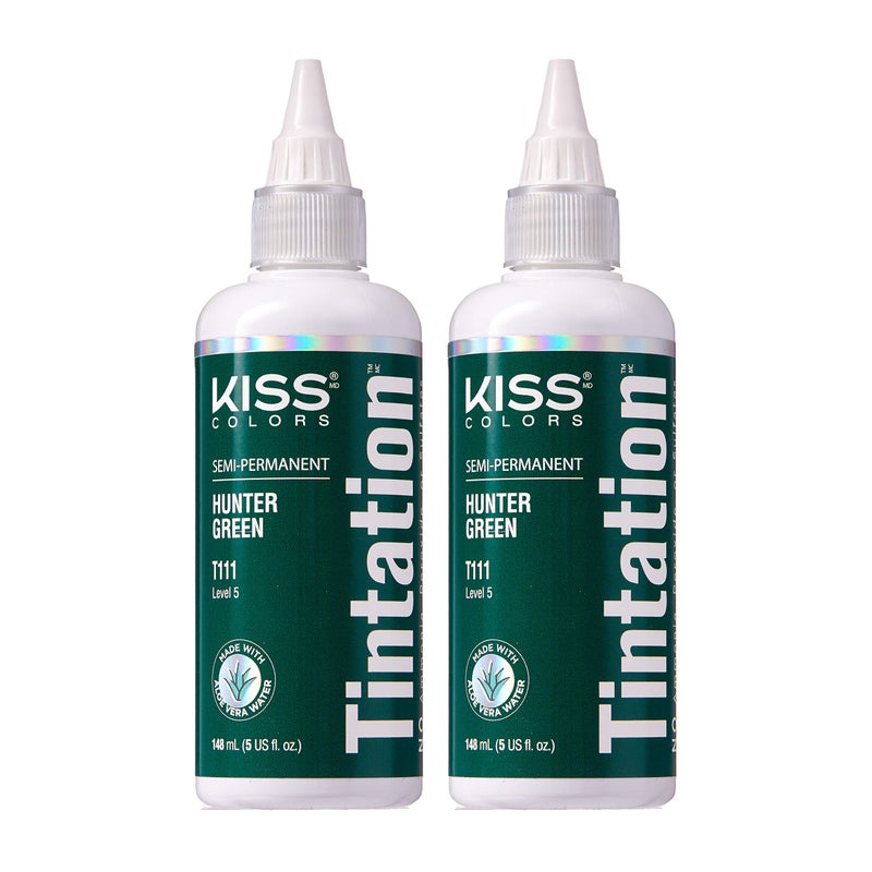 Red by Kiss Red by Kiss Tintation SemiPermanent Hair Color Aloe Vera Water Based Argan Oil Olive Oil Collagen  Keratin LongLasting Color Dye Hunter Green 2 Pk 5 Fl Oz