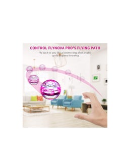 كول بيبي ألعاب الطيران، طائرات بدون طيار صغيرة تعمل باليد UFO لعبة الكرة Orb Boomerang Spinner مع أضواء LED دوارة بزاوية 360 درجة للأطفال الكبار هدية  - Image 2