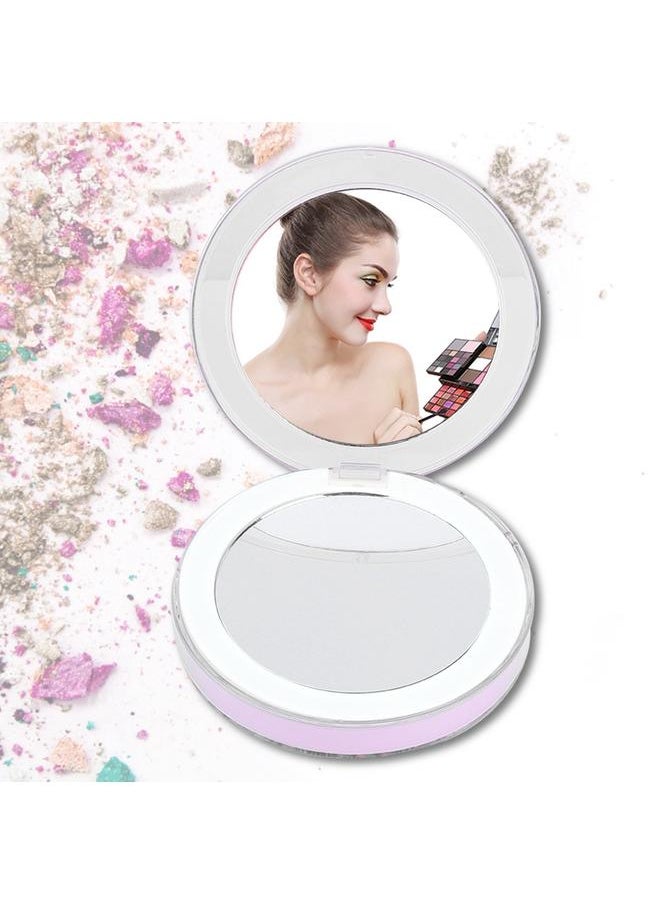 Portable LED Cosmetic Mirror USB Makeup Mirror with 3X Magnifying