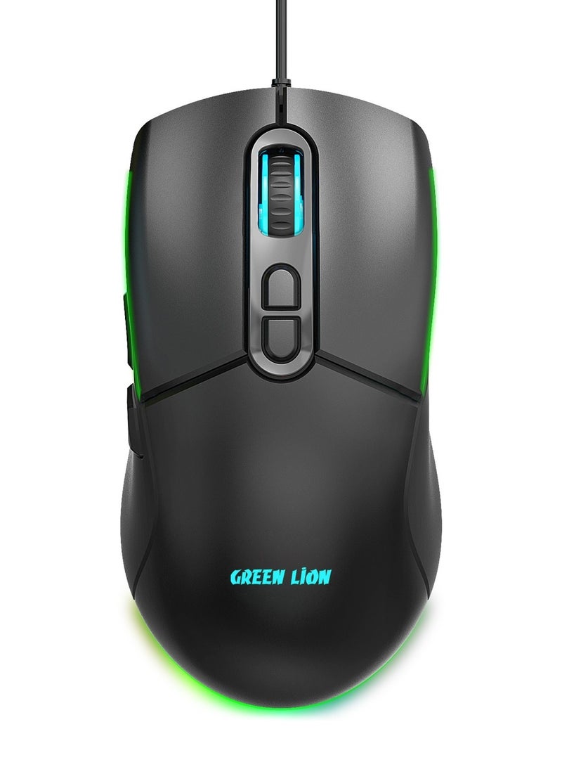 GREEN LION GK-400 RGB Gaming Keyboard & Mouse Set / Mouse and Keyboard Combo / 7 Color Backlighting / Adjustable Brightness / USB / Plug and Play / 3600 DPI Mouse / 1.5m Wire - Black - Image 4