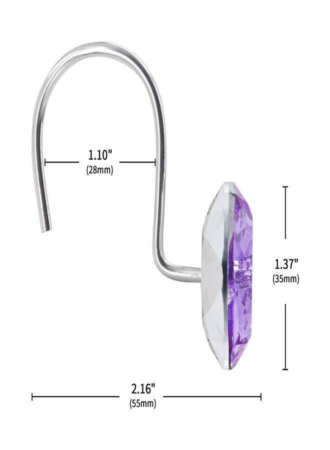 MitoVilla Purple Shower Curtain Hooks Rings, Metal Shower Hooks for Shower Curtain Liner, Purple Rust Proof Shower Rings for Curtain Accessories and Bathroom Shower Rod, 12 Pack Bathroom Set - Image 5
