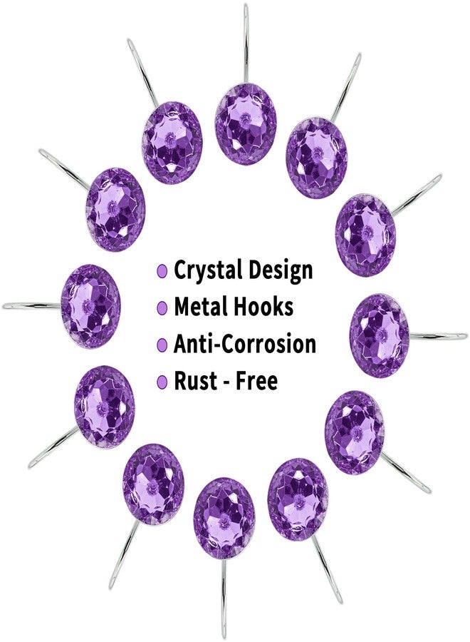 MitoVilla Purple Shower Curtain Hooks Rings, Metal Shower Hooks for Shower Curtain Liner, Purple Rust Proof Shower Rings for Curtain Accessories and Bathroom Shower Rod, 12 Pack Bathroom Set - Image 4