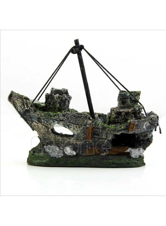 الراتنج قارب الصيد زينة حوض سمكي مصنع الديكور البلاستيكي لملحقات خزان الأسماك - Image 1