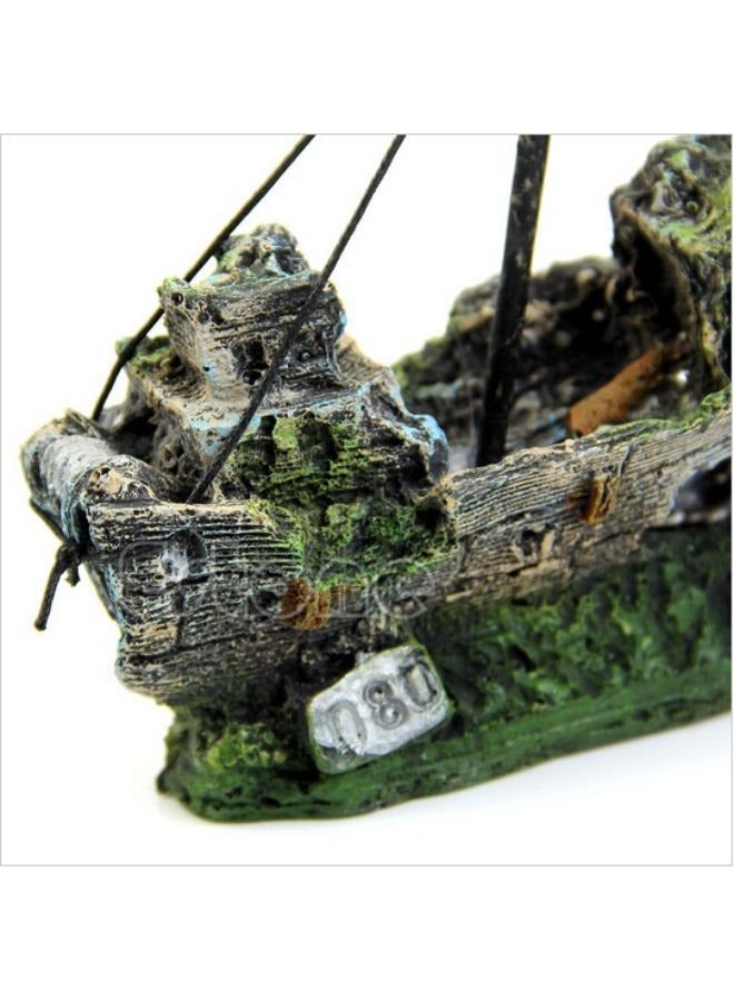 الراتنج قارب الصيد زينة حوض سمكي مصنع الديكور البلاستيكي لملحقات خزان الأسماك - Image 2