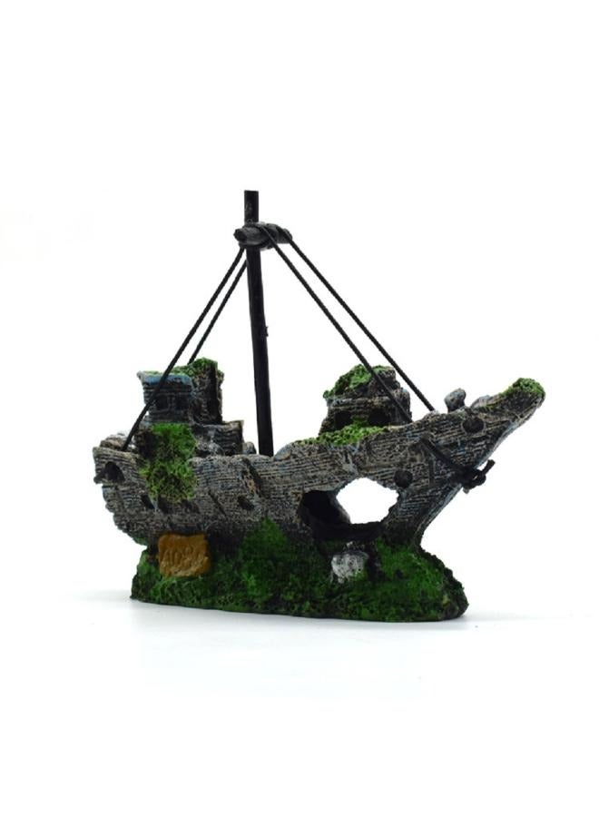 الراتنج قارب الصيد زينة حوض سمكي مصنع الديكور البلاستيكي لملحقات خزان الأسماك - Image 4