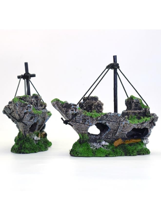 الراتنج قارب الصيد زينة حوض سمكي مصنع الديكور البلاستيكي لملحقات خزان الأسماك - Image 5