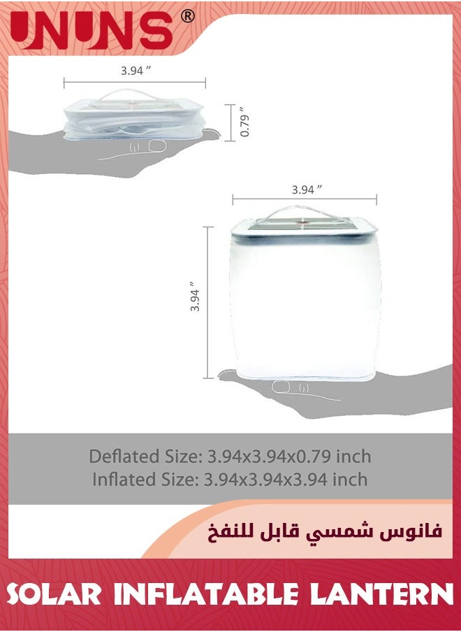 UNUNS Solar Camping Lantern,1000mAh Solar Inflatable Collapsible LED Lamp,Emergency Survival Gear With 3 Adjustable Brightness Modes,Waterproof Tent Light For Hiking Travel Home Garden Party,White  - Image 4