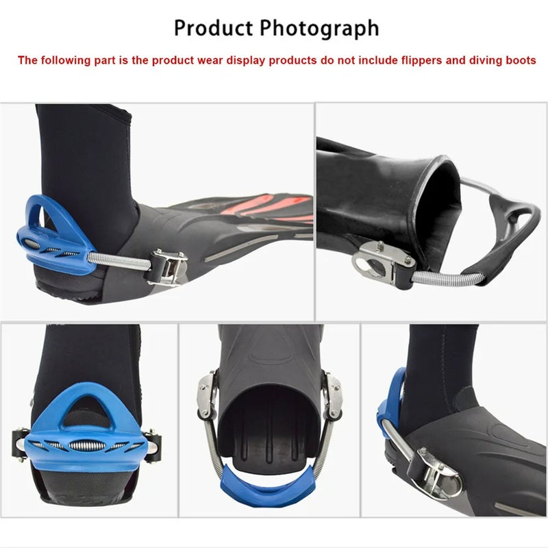 Fins Strap Dual-Use Stainless Steel Fins Strap Open-Heel Spring Heel Strap Compatible with Jet Fin Four-Line OMS Retaining Strap - Image 4