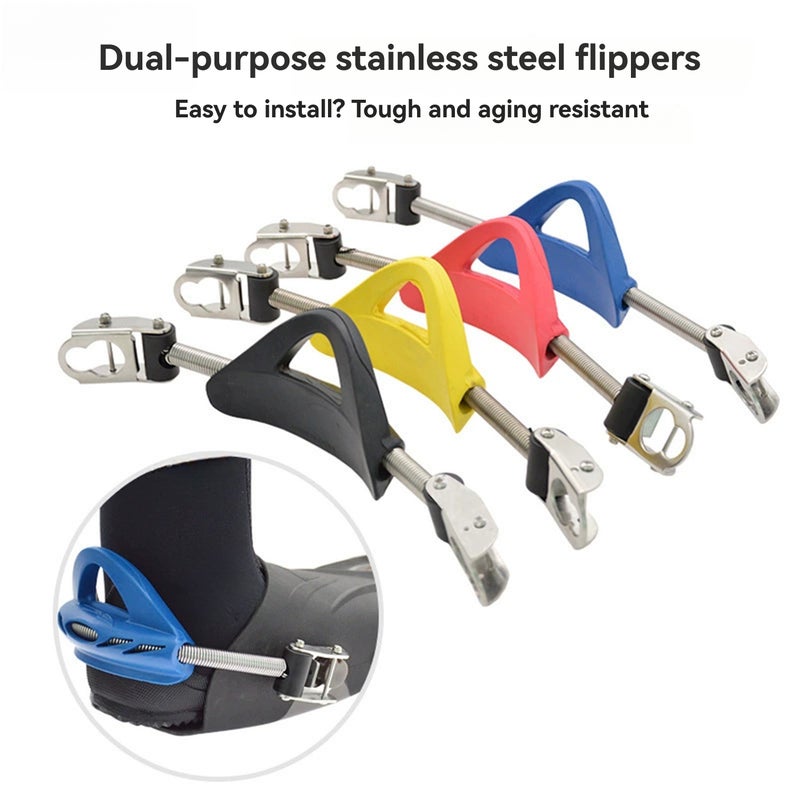 Fins Strap Dual-Use Stainless Steel Fins Strap Open-Heel Spring Heel Strap Compatible with Jet Fin Four-Line OMS Retaining Strap - Image 2