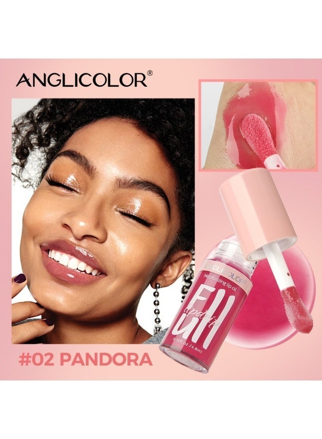 Anglicolor Women's Glossy Lip Gloss, Moisturizing and Hydrating Lipstick, Non-Greasy, Long-Lasting Makeup (#02 PANDORA) - Image 1