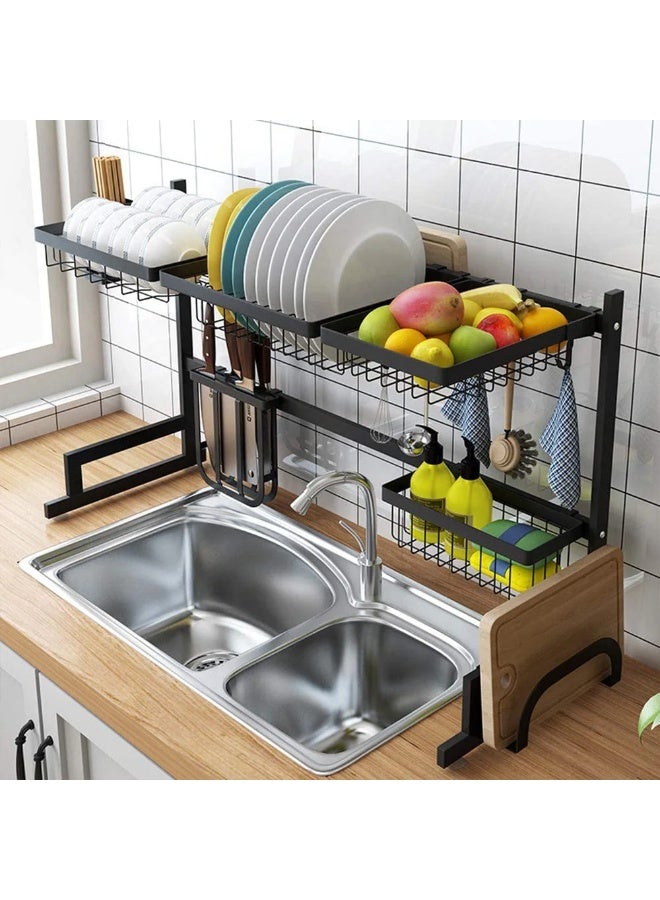 Home Plus Dish Drying Stainless Steel Kitchen Over Sink Storage Rack - Image 4