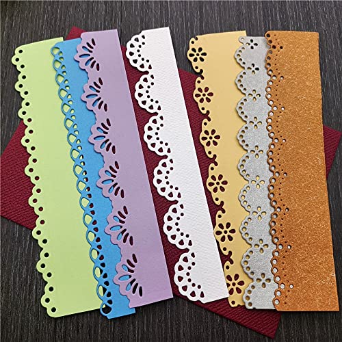 NVZBL 7pcs Flower Lace Cutting Dies, Flower Edge Border Die Cuts Metal Embossing Stencils Template Mould for Card Scrapbooking and DIY Craft Album Paper Card Decor - Image 4