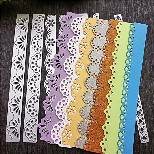 NVZBL 7pcs Flower Lace Cutting Dies, Flower Edge Border Die Cuts Metal Embossing Stencils Template Mould for Card Scrapbooking and DIY Craft Album Paper Card Decor - Image 3