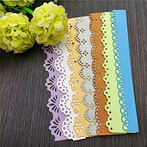 NVZBL 7pcs Flower Lace Cutting Dies, Flower Edge Border Die Cuts Metal Embossing Stencils Template Mould for Card Scrapbooking and DIY Craft Album Paper Card Decor - Image 5