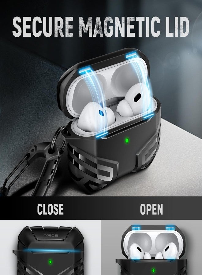 موبوسي جراب حماية MOBOSI لسماعات AirPods Pro 2، متوافق مع MagSafe، جراب حماية عسكري لسماعات AirPods Pro 2/1، جراب مقاوم للصدمات مع مجموعة تنظيف وحلقة مفاتيح (2023/2022/2019) - Image 3