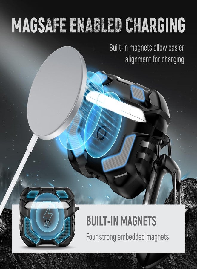 موبوسي جراب حماية MOBOSI لسماعات AirPods Pro 2، متوافق مع MagSafe، جراب حماية عسكري لسماعات AirPods Pro 2/1، جراب مقاوم للصدمات مع مجموعة تنظيف وحلقة مفاتيح (2023/2022/2019) - Image 2