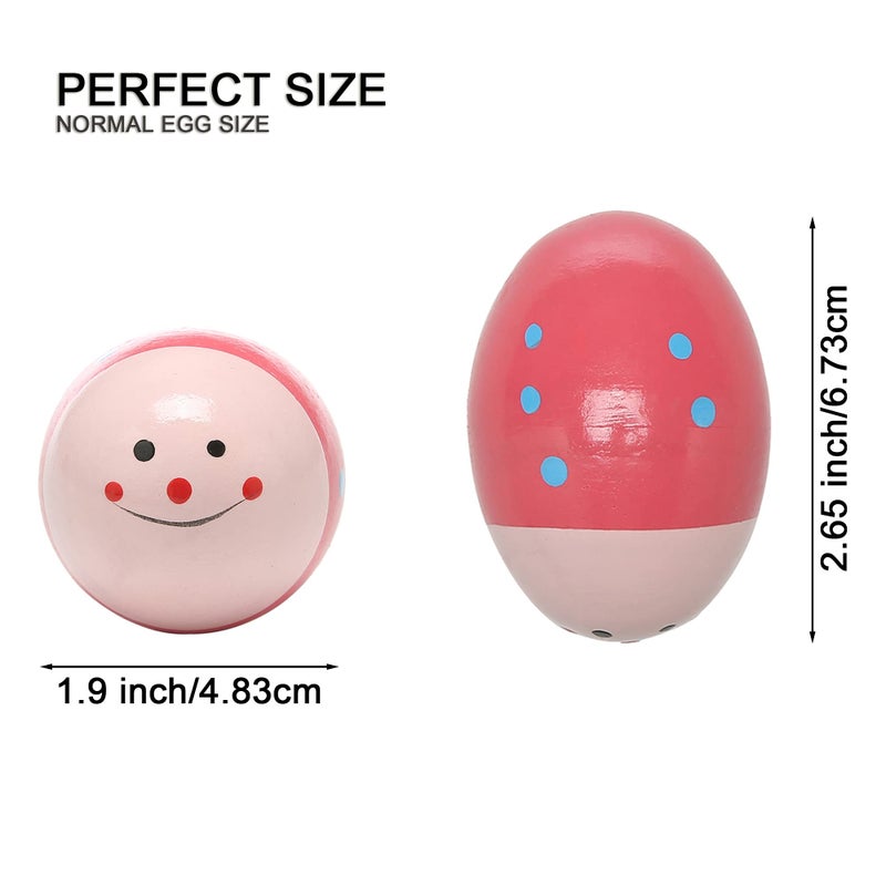 MGTECH 6Pcs Wooden Egg Shakers Hand Musical Maracas Percussion Instruments - Image 3