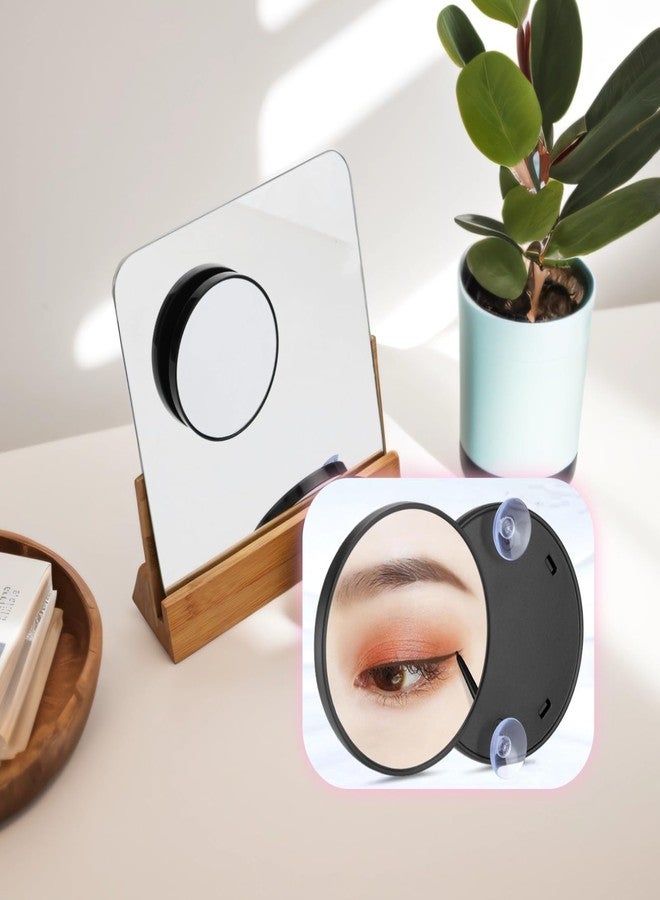 Brrnoo مرآة مكبرة 15X من بربنو مع أكواب شفط، تستخدم لمكياج الحواجب، نتف الشعر، إزالة الرؤوس السوداء، مرآة دائرية مكبرة، تطبيق المكياج - Image 2