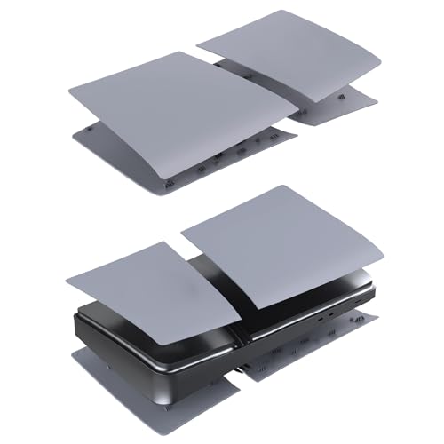 PEYANZ Faceplate for PS5 Pro (Digital Edition), Cover Plate, ABS Shell, Matt Skin, with Extra 2 Controller Silicone Covers (Grey) - Image 4