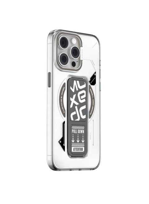 Moxedo Magnetic Protective Case Scratch Resistant Drop Protection with Built-in Extendable Grip Stand Compatible for iPhone 14 Pro Max 6.7 inch - Grey