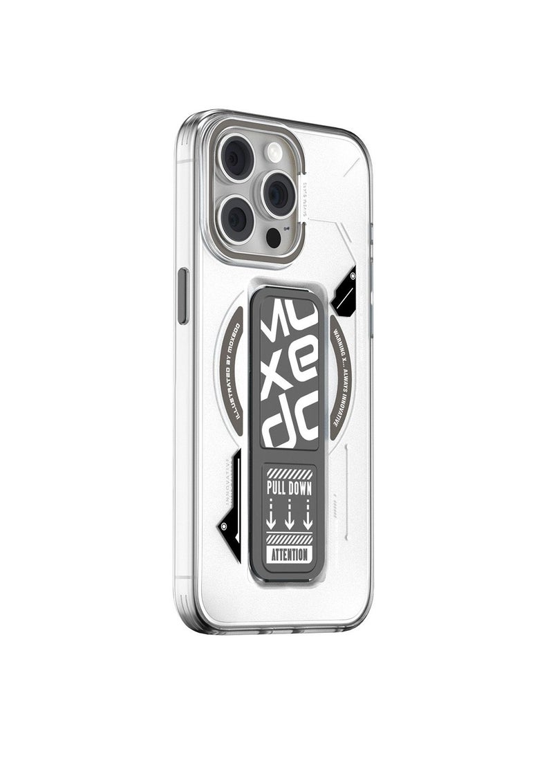 Moxedo Moxedo Magnetic Protective Case Scratch Resistant Drop Protection with Built-in Extendable Grip Stand Compatible for iPhone 14 Pro Max 6.7 inch - Grey  - Image 1