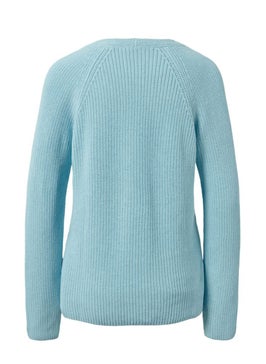 Tchibo Women V-Neck Long Sleeves Knitted Sweater, Light Blue  - Image 3