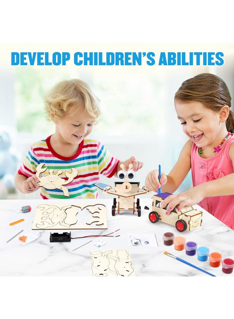 Excefore Science Kits for Kids Age 8-12, 5 in 1 Boys Toys Educational Building Crafts,3D Wooden Assembly Engineering Set, Toys Gift for Teens Boys and School Projects - Image 2