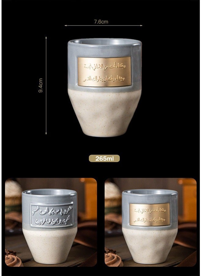 265ml Ceramic Coffee Mug - Creative Porcelain Tea Cup for Office, Kitchen, Hotel & Breakfast Use – Brushed Modern Design (grey)  - Image 2