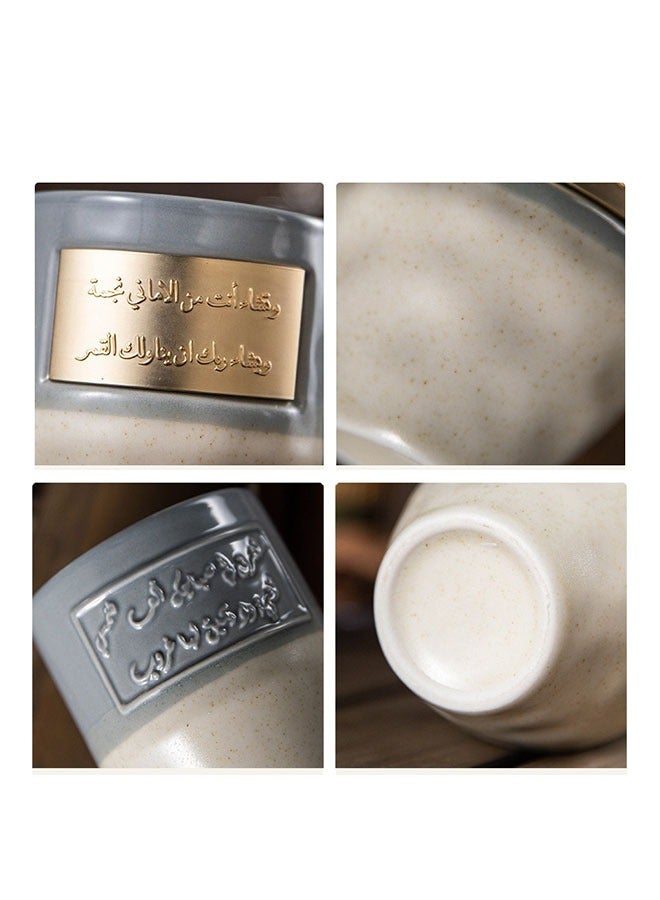 265ml Ceramic Coffee Mug - Creative Porcelain Tea Cup for Office, Kitchen, Hotel & Breakfast Use – Brushed Modern Design (grey)  - Image 3