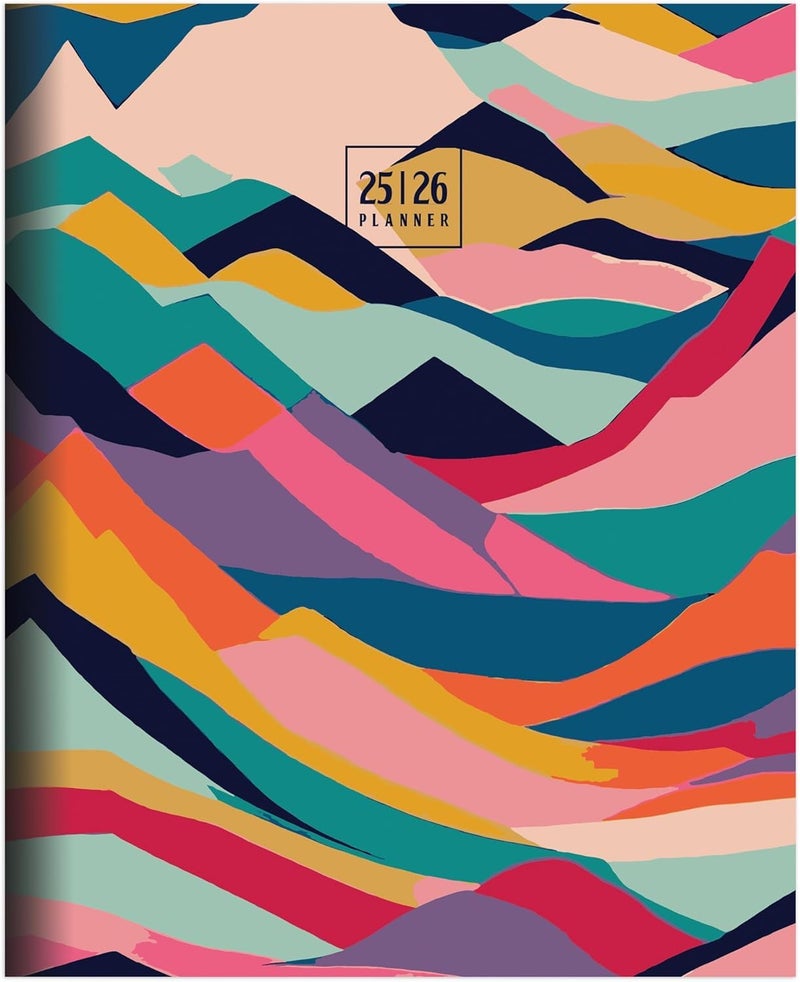 TF Publishing July 2025 - June 2026 Peaks and Valleys Medium Monthly Planner - 12 Month Academic Planner 2025-2026 with 2-Page Spreads, Monthly Calendar Grids and Planning Prompts - 6.5 in x 8 in - Image 1