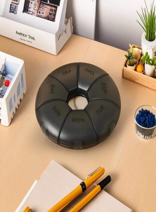 INVODA Pill Organizer INVODA Pill Case7 Day Transparent Pill Box Weekly Pill Planner Remark from Sunday to Saturday Pill Container with7 Compartments - Image 4