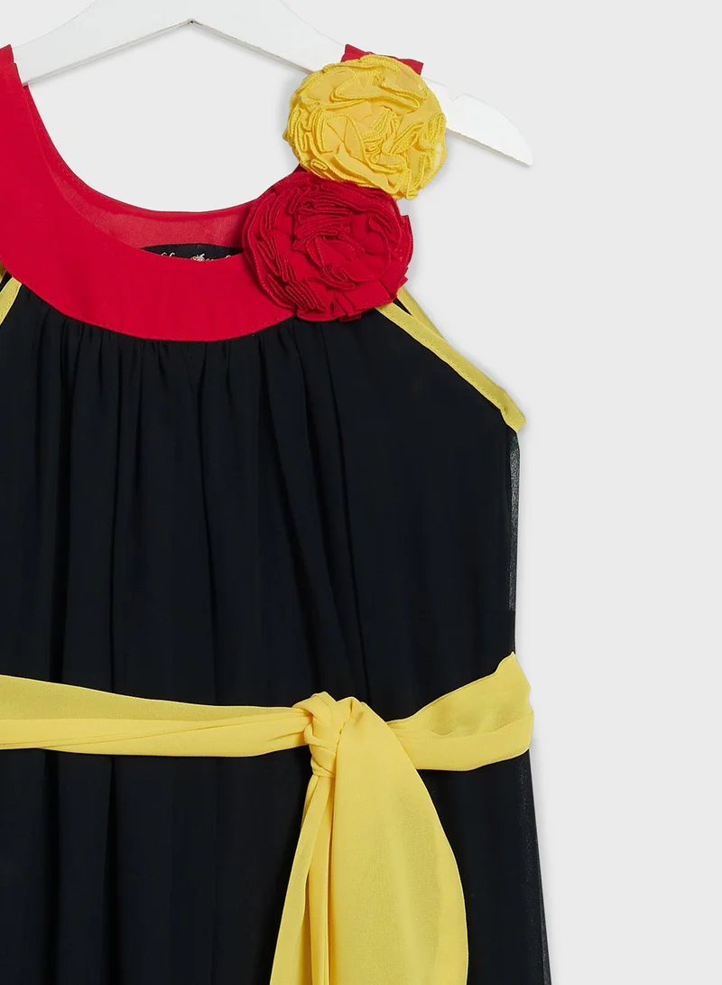 Little Golden Apple Floral Accent Dress