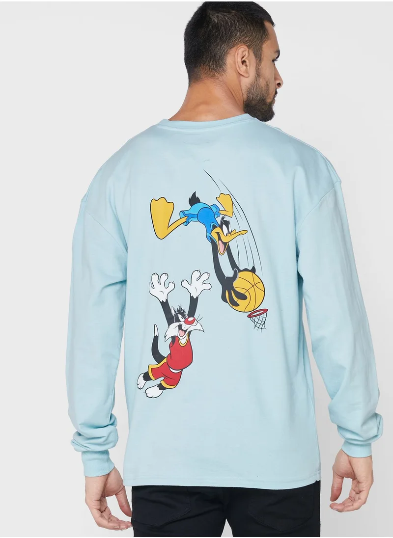 Warner Bros Looney Tunes Drop Shoulder Sweatshirt