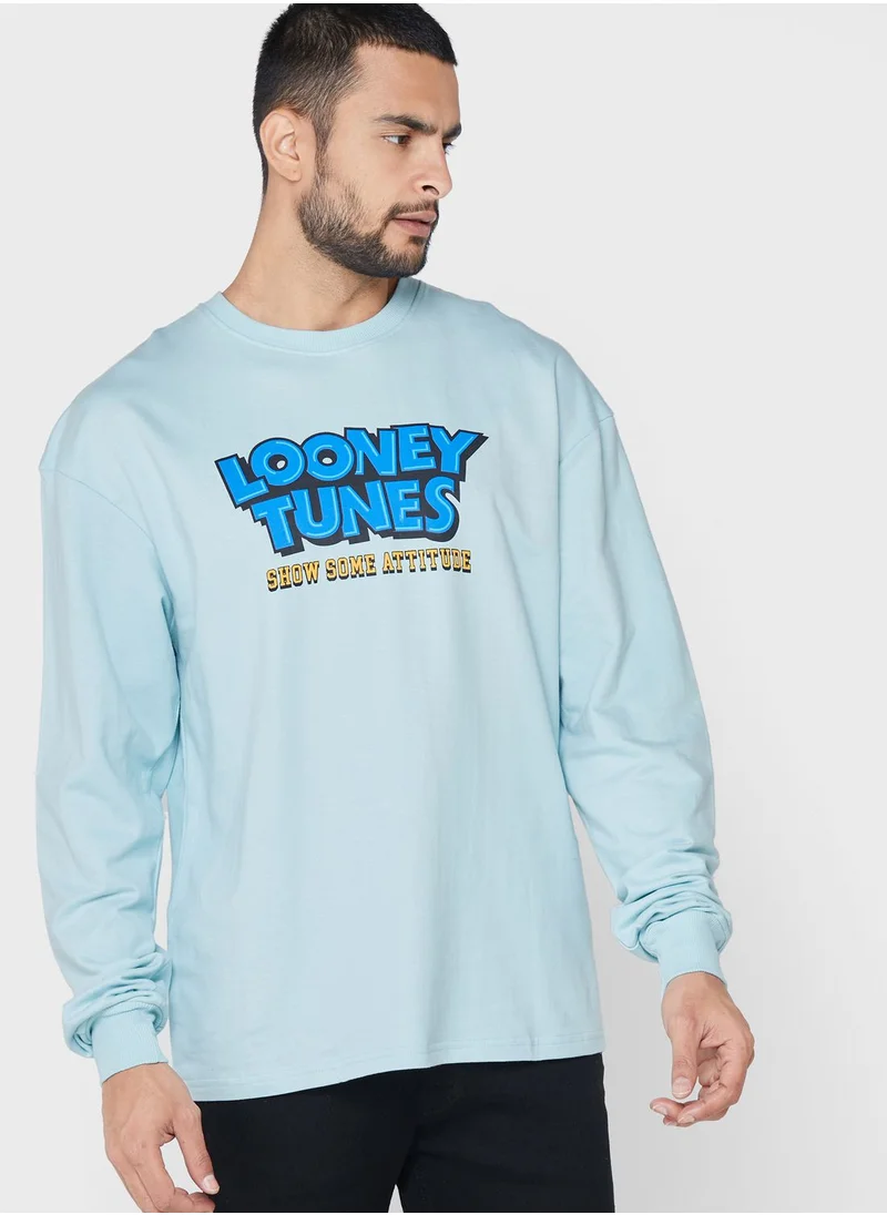 Warner Bros Looney Tunes Drop Shoulder Sweatshirt