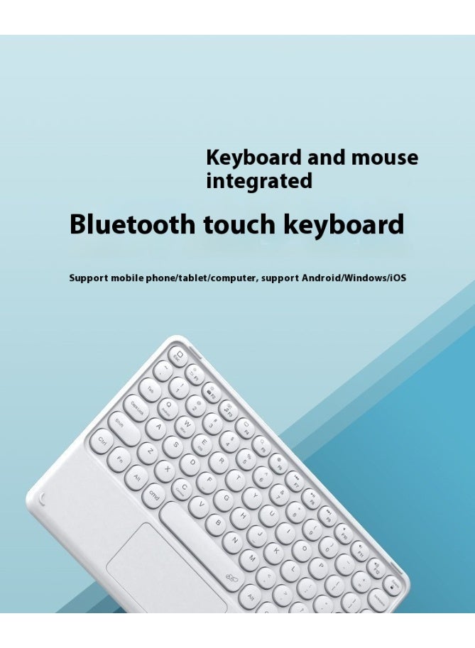 AiQi Round Key Touchpad Bluetooth Keyboard – Ultra-Slim Magnetic Wireless, Multi-Gesture for iOS/Android/Windows, English, Rechargeable, White  - Image 5